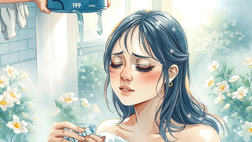 더위 먹었을 때 약 복용 (watercolor 스타일)