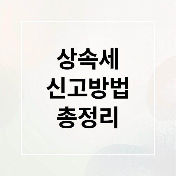 상속세
신고방법
총정리 (상속세 신고)