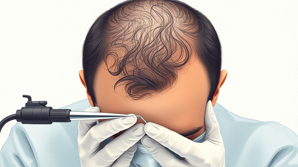 모발이식 과정, 어떻게 진행될까? (illustration 스타일)