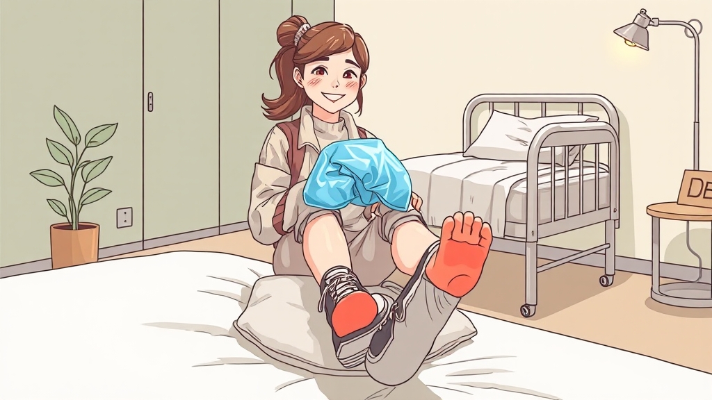 발바닥 통증, 응급처치와 병원 방문 (illustration 스타일)