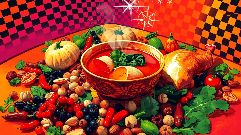 구기자와 찰떡궁합 음식 (popart 스타일)