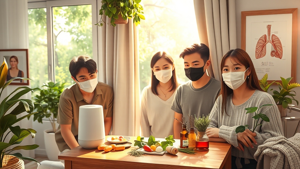 환절기 호흡기 질환 예방 가이드 (realistic 스타일)