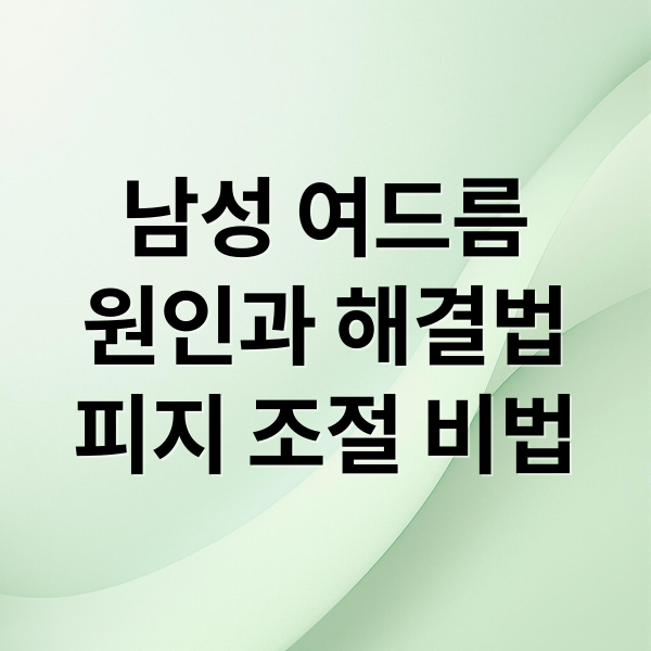 남성 여드름
원인과 해결법
피지 조절 비법 (남성 여드름 관리)