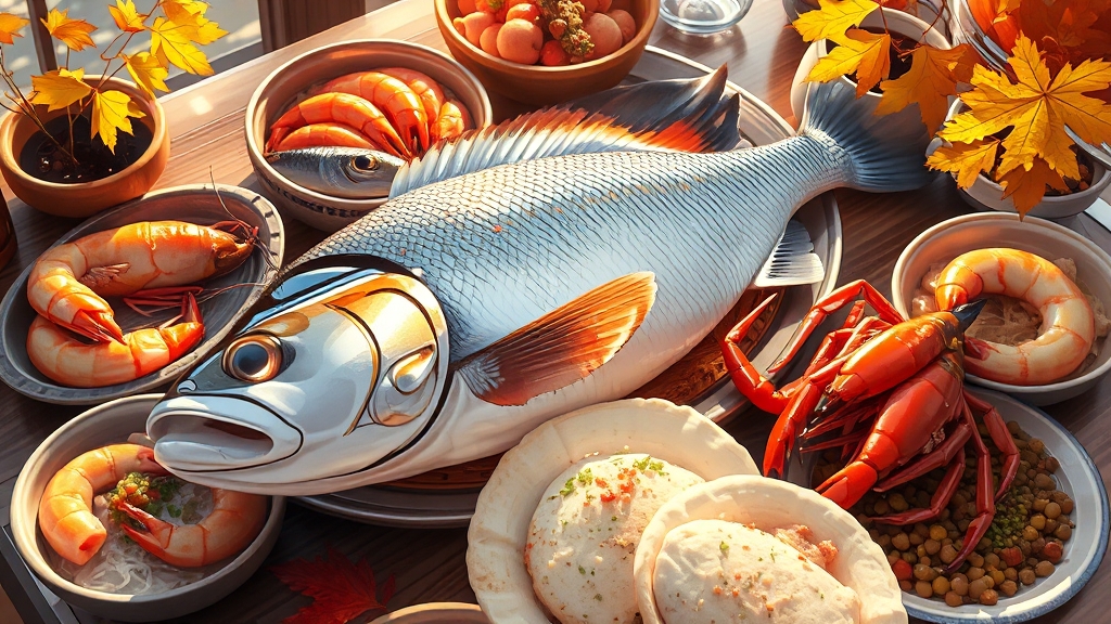 9월 제철 해산물 레시피 (illustration 스타일)