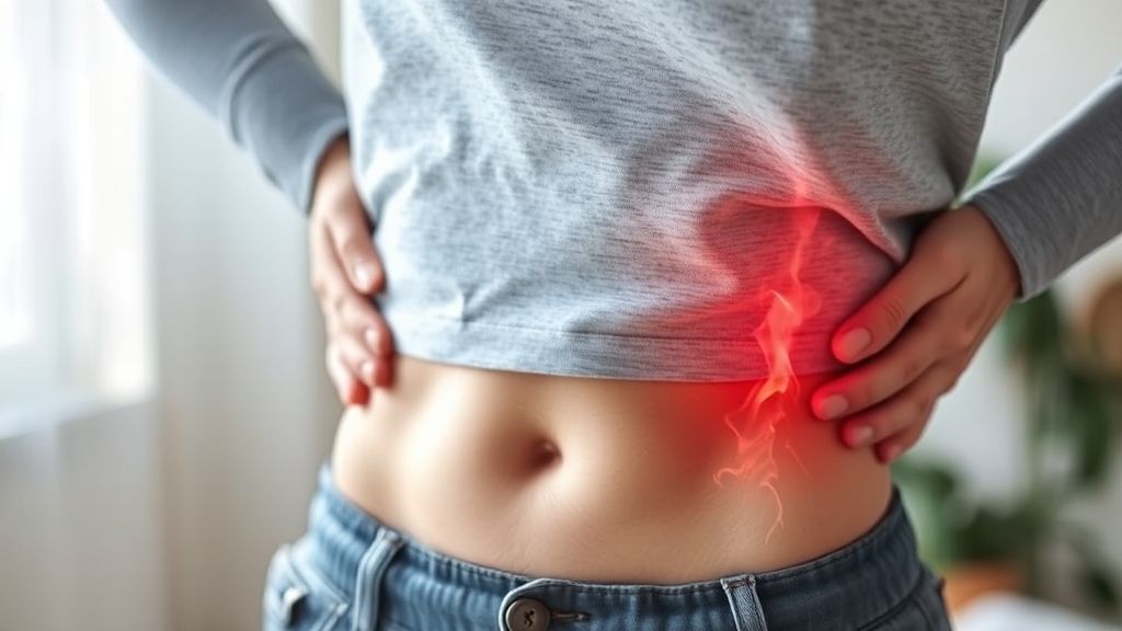 상복부 통증, 대처 및 예방법 (realistic 스타일)