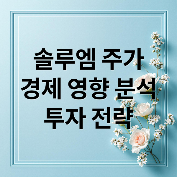 솔루엠 주가
경제 영향 분석
투자 전략 (솔루엠 주가 지역 경제 변동성)