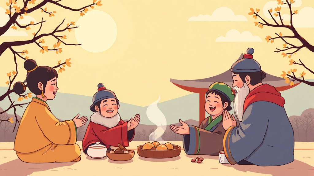 정월대보름 음식에 담긴 깊은 의미 (cartoon 스타일)