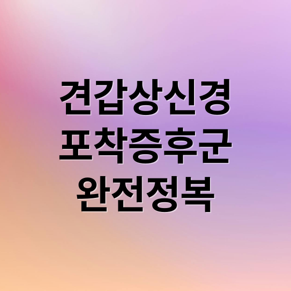 견갑상신경
포착증후군
완전정복 (견갑상신경 포착증후군 치료)