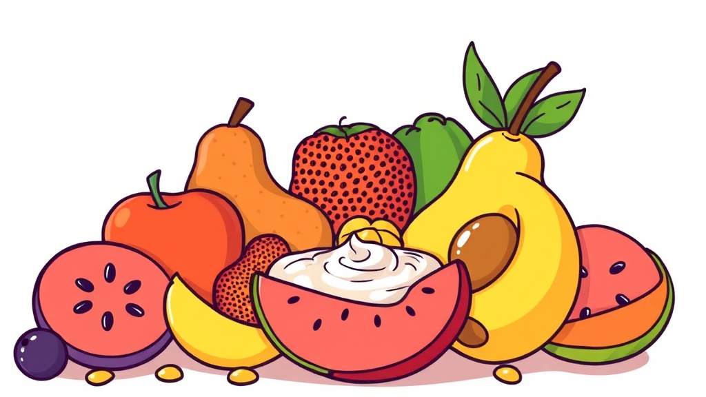 맛있고 건강하게! 당뇨 환자를 위한 과일 섭취 방법 (cartoon 스타일)