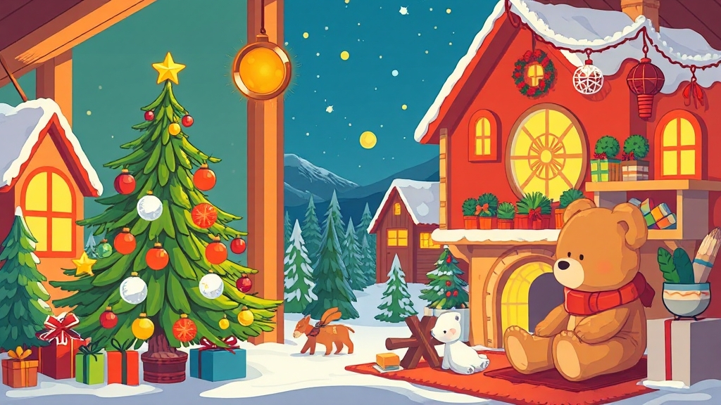 크리스마스 빌리지 테마 (cartoon 스타일)