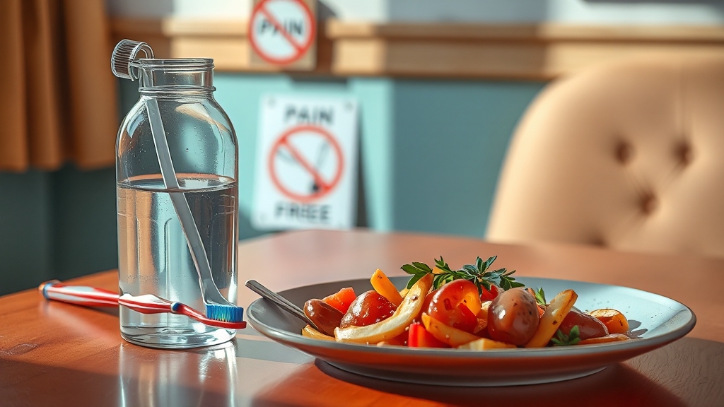 식사 중 통증 & 염증 관리법 (realistic 스타일)