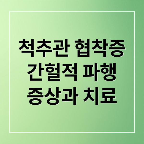 척추관 협착증
간헐적 파행
증상과 치료 (봄철 척추관 협착증 간헐적 파행)