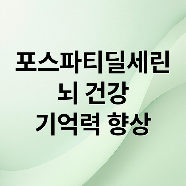 포스파티딜세린
뇌 건강
기억력 향상 (포스파티딜 세린 효과)