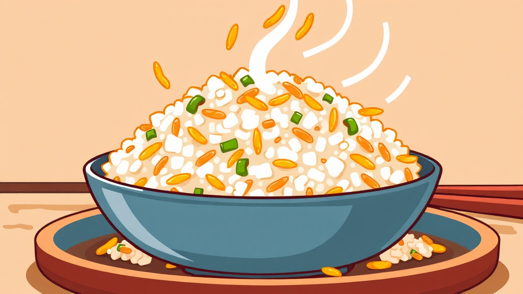 황금볶음밥 맛있게 만드는 법: 이연복 셰프 꿀팁 (cartoon 스타일)