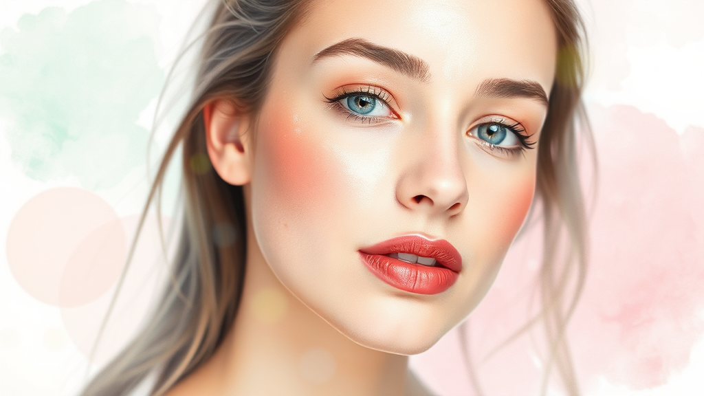 여드름 화장품 선택 기준 (watercolor 스타일)