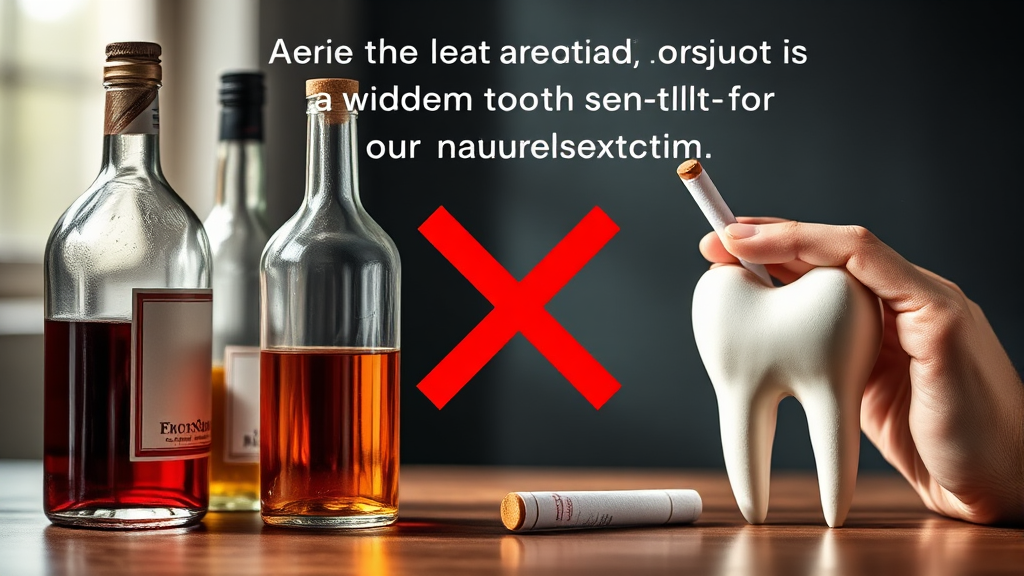 사랑니 발치 후 음주 및 기타 주의사항 (realistic 스타일)