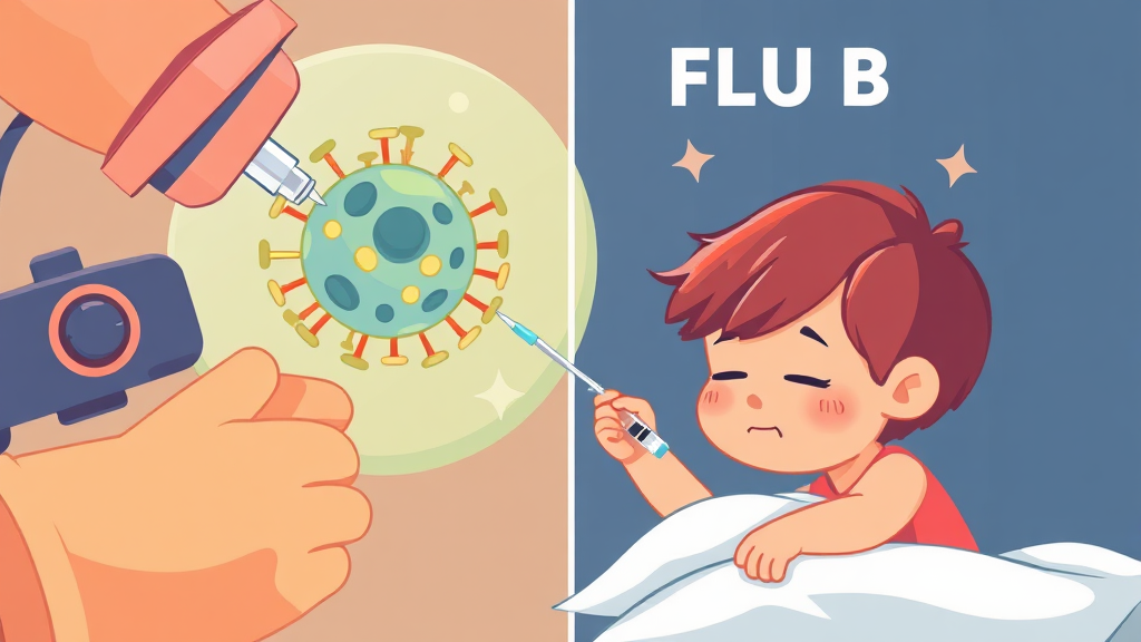 독감 종류, A형 vs B형 (illustration 스타일)