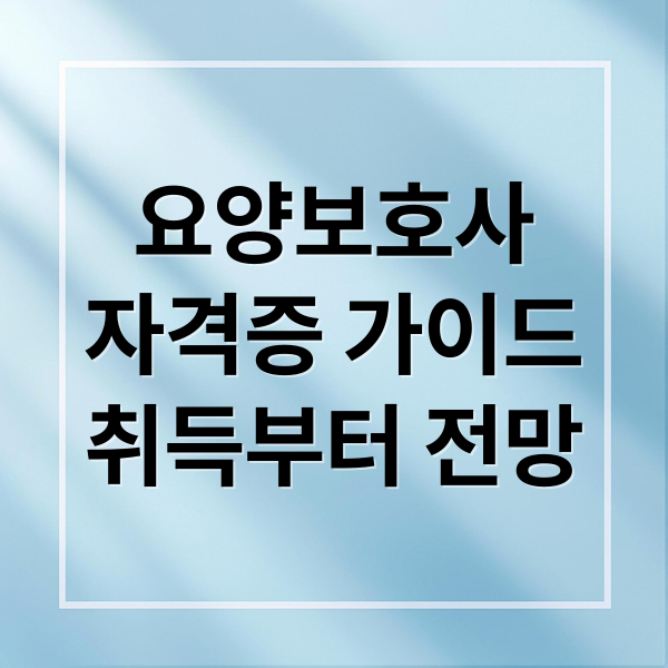 요양보호사
자격증 가이드
취득부터 전망 (요양보호사 자격증 업무)