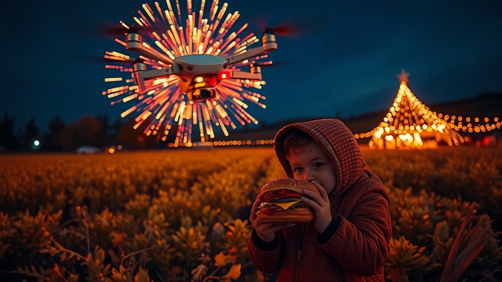 율무 축제 즐기기 (realistic 스타일)