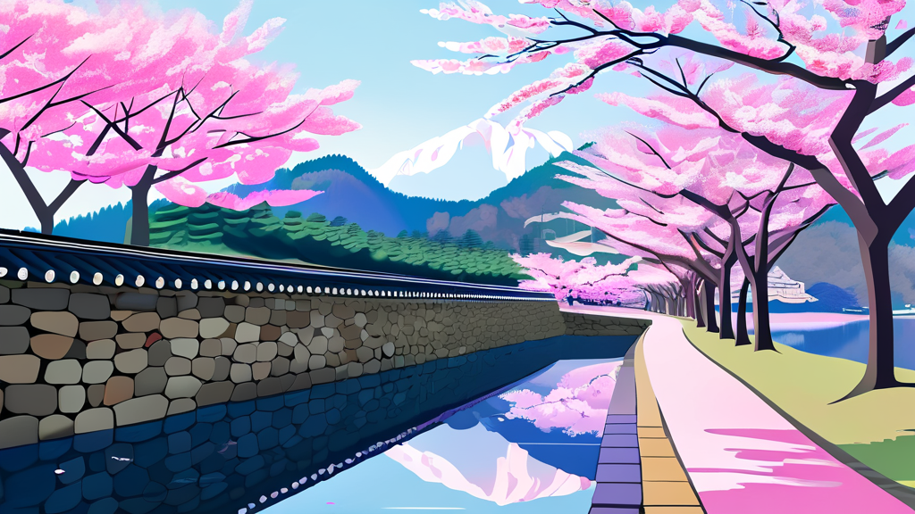 경주 벚꽃 사진 명소 및 잊지 못할 추억 만들기 (illustration 스타일)