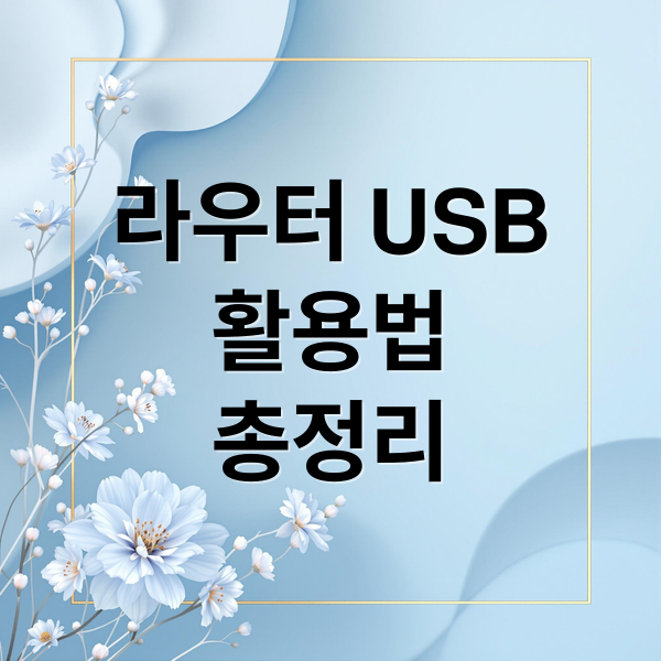 라우터 USB
활용법
총정리 (라우터 USB 포트 사용법)