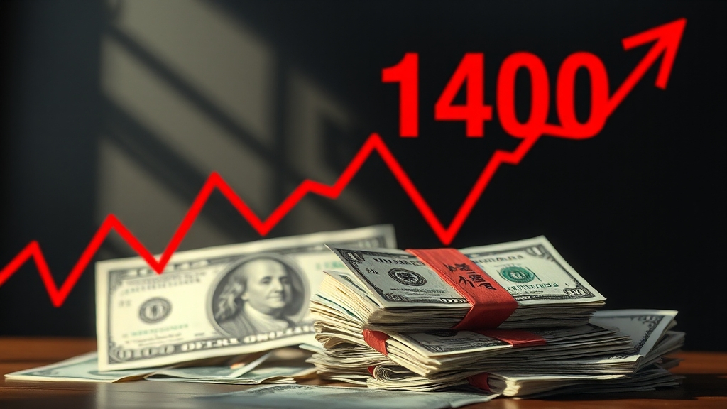 환율 1400원 시대, 배경과 의미 (realistic 스타일)
