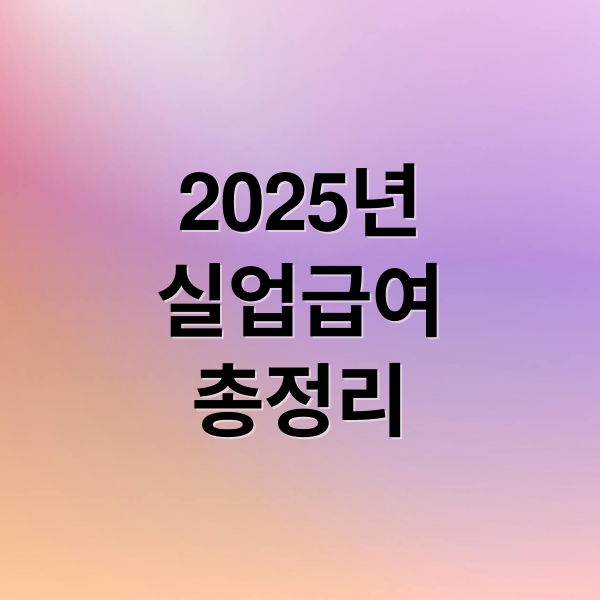 2025년
실업급여
총정리 (실업급여 신청)