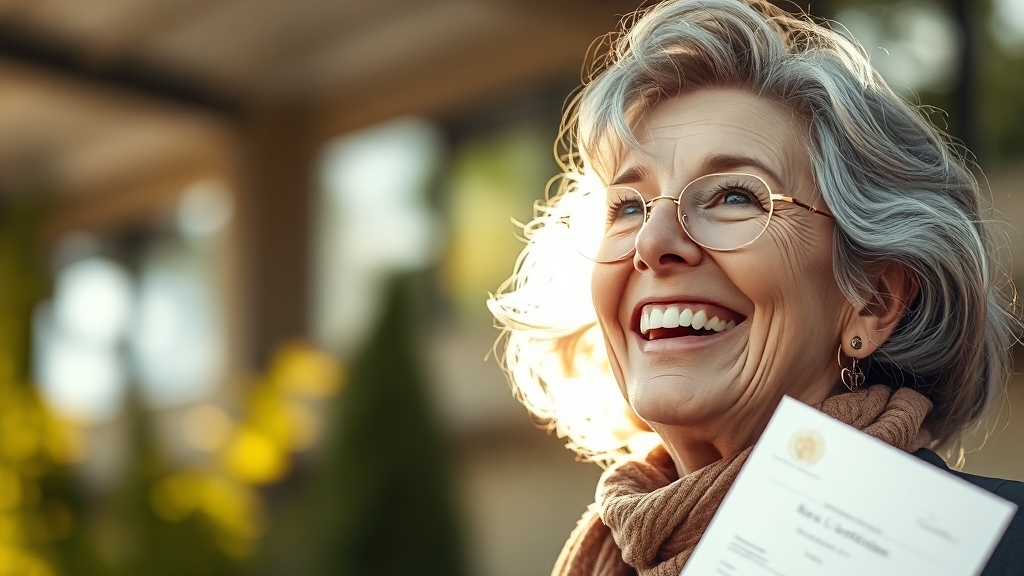 50대 자격증 취득 성공 사례 (realistic 스타일)