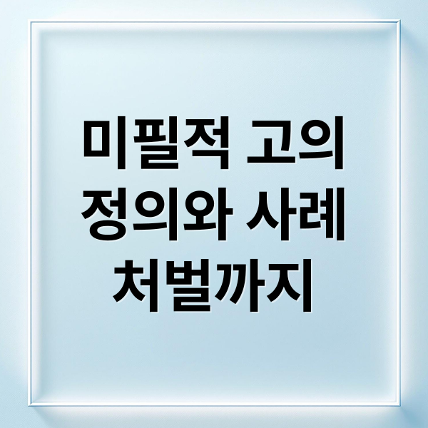 미필적 고의
정의와 사례
처벌까지 (미필적 고의 뜻)