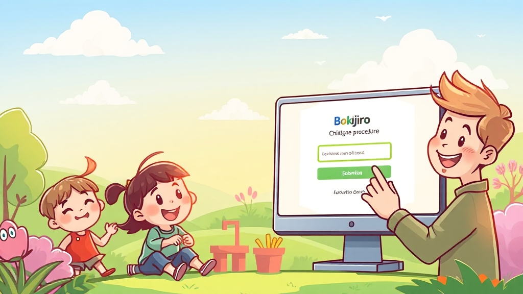 복지로 유아학비 신청 방법 (cartoon 스타일)