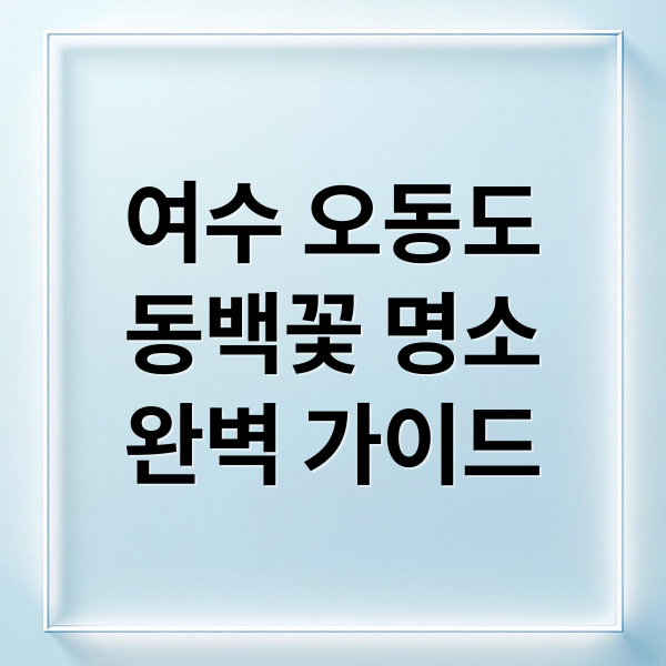 여수 오동도
동백꽃 명소
완벽 가이드 (여수 오동도 동백꽃 산책길)