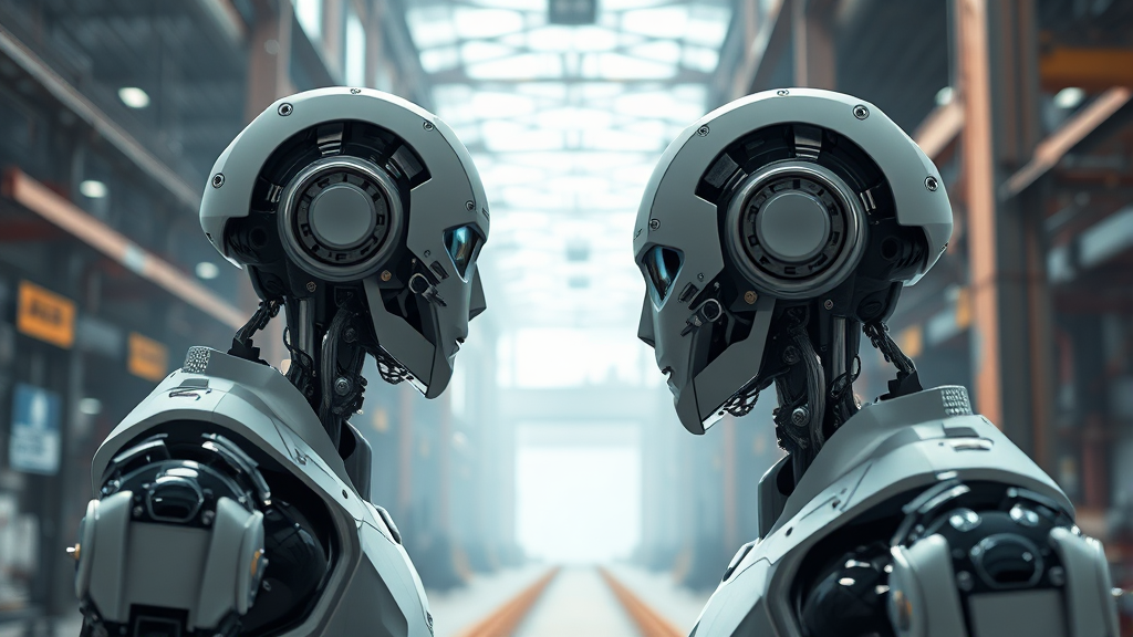 차세대 로봇 기술과 산업 동향 (realistic 스타일)