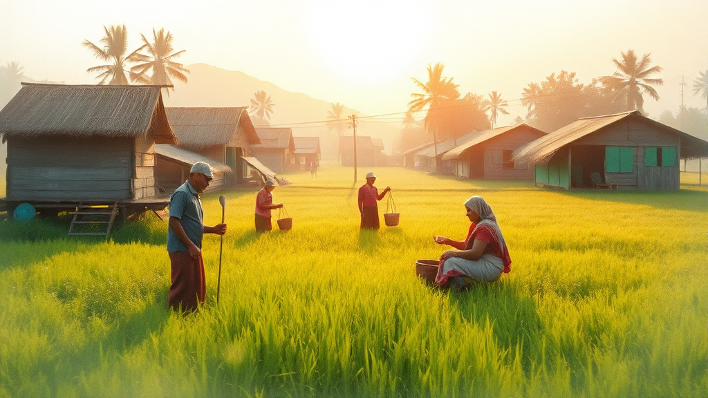 농촌기본소득이란? (watercolor 스타일)