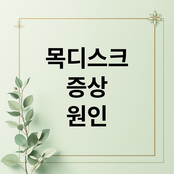 목디스크
증상
원인 (목디스크 증상 12가지)
