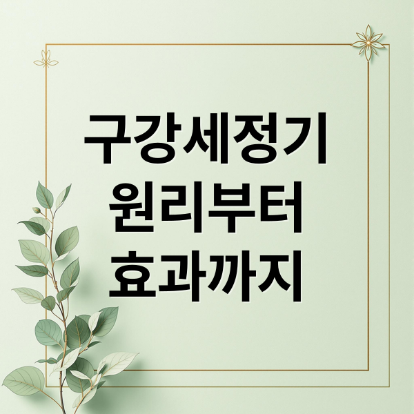 구강세정기
원리부터
효과까지 (구강세정기)
