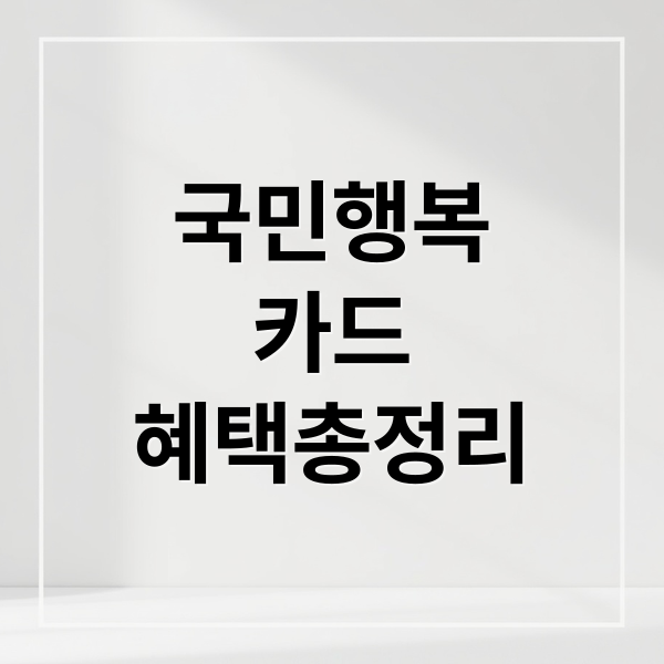 국민행복
카드
혜택총정리 (국민행복카드 바우처)