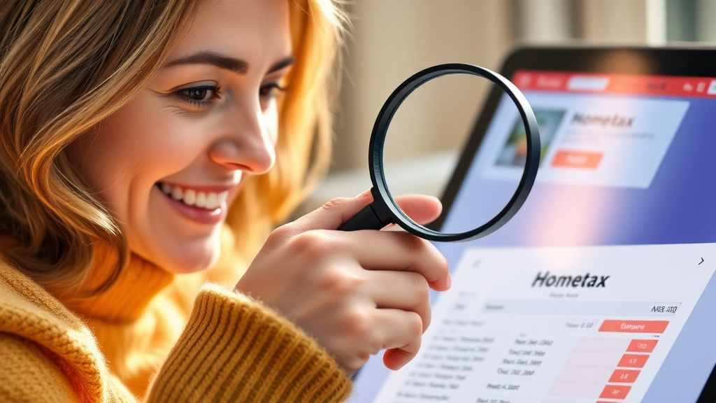 연말정산 후 환급금 확인 및 수정 방법 (realistic 스타일)