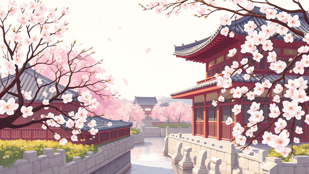 매화꽃, 봄의 시작을 알리는 향긋한 전령 (illustration 스타일)