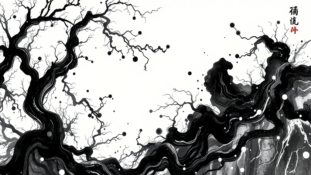 먹의 깊이를 담다: ‘필향만리’의 예술 세계 (illustration 스타일)