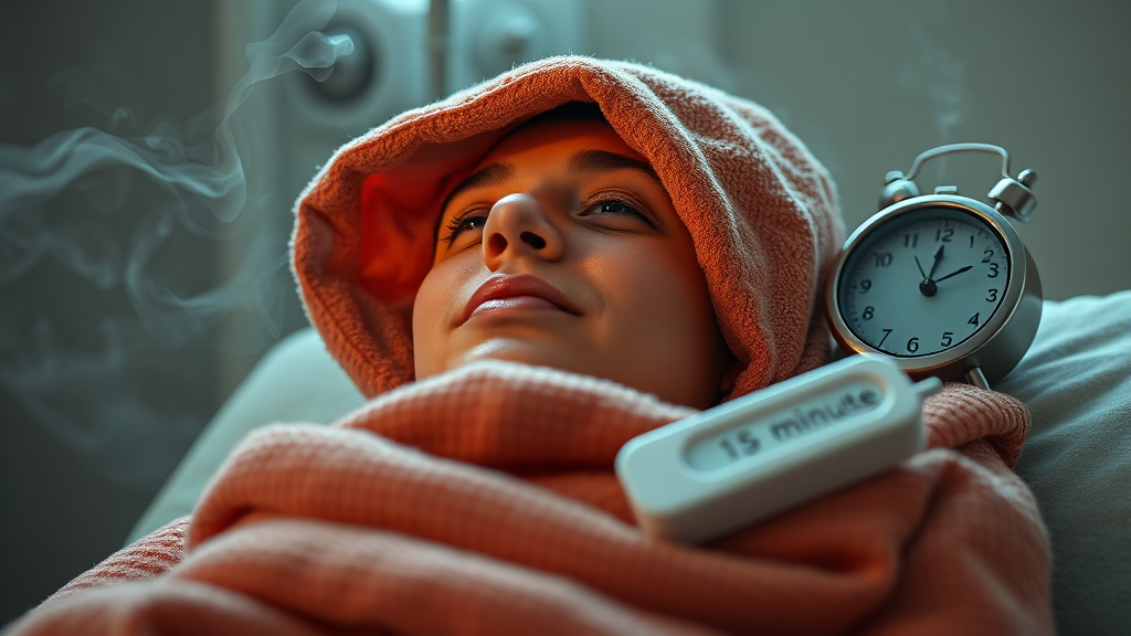 찜질 시 주의사항 (realistic 스타일)