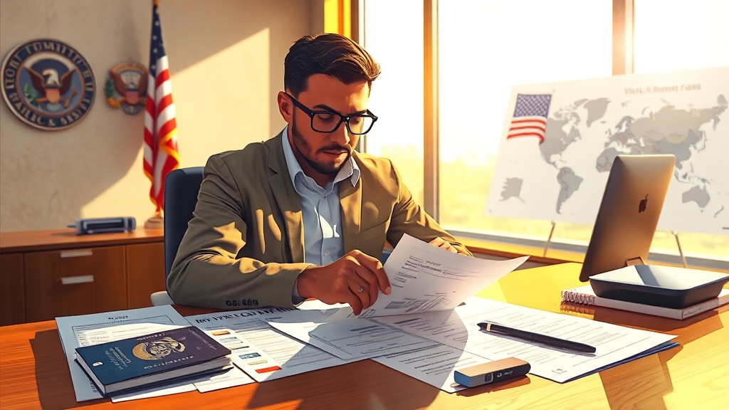 비자 종류별 예약 준비 (realistic 스타일)