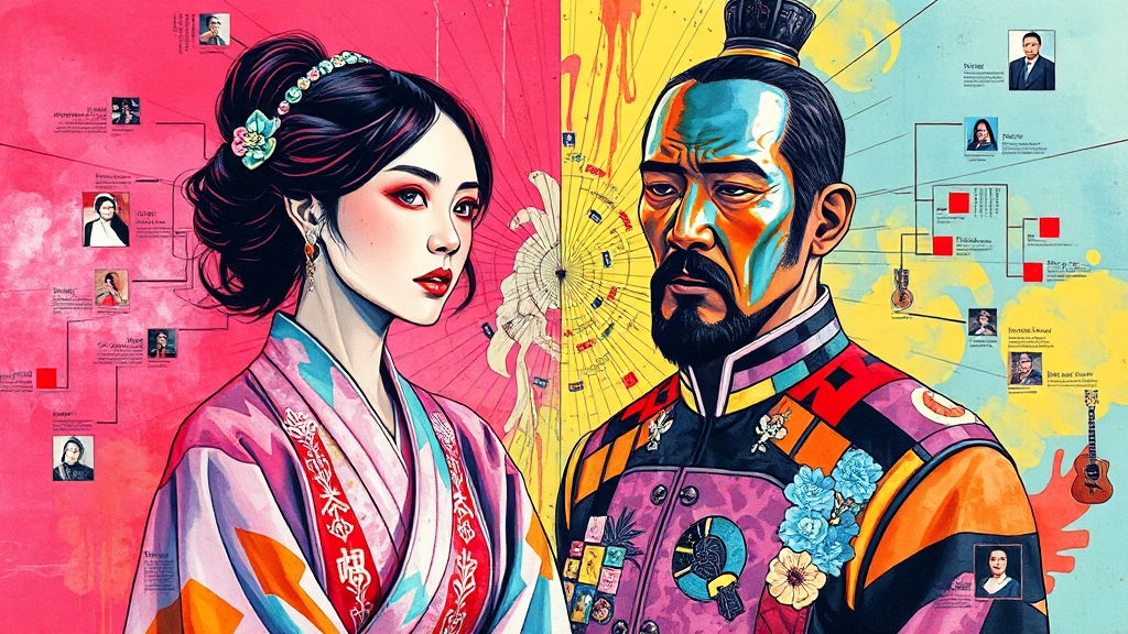 등장인물 관계도 분석 (popart 스타일)