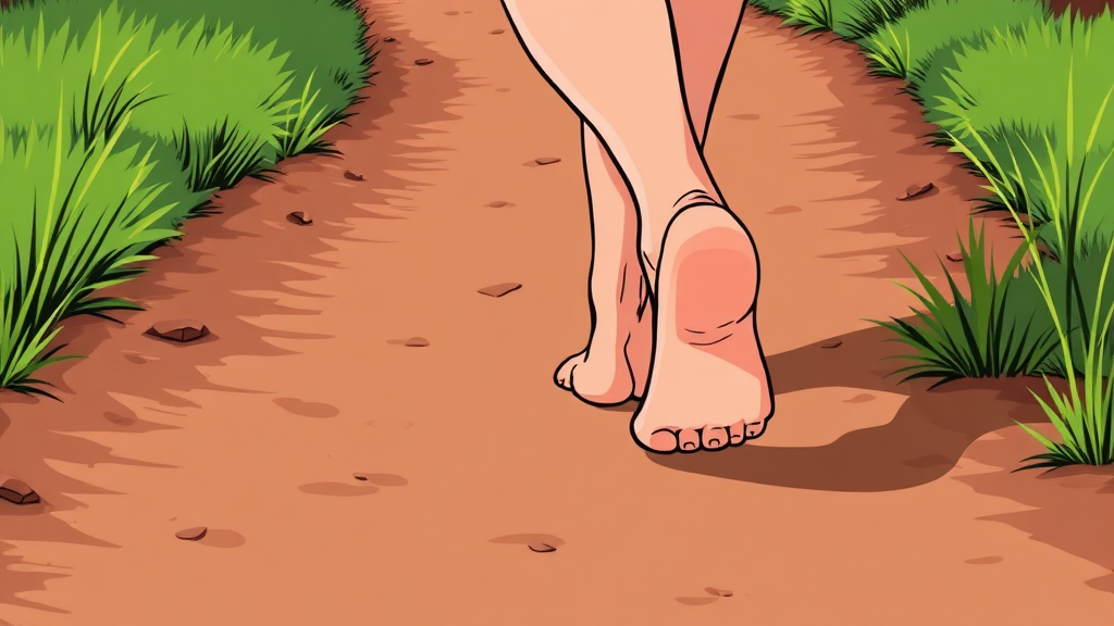 맨발 걷기, 자연이 주는 놀라운 건강 효과와 과학적 비밀 8 맨발 걷기, 일상 속 건강 습관으로 만들기 (cartoon 스타일)