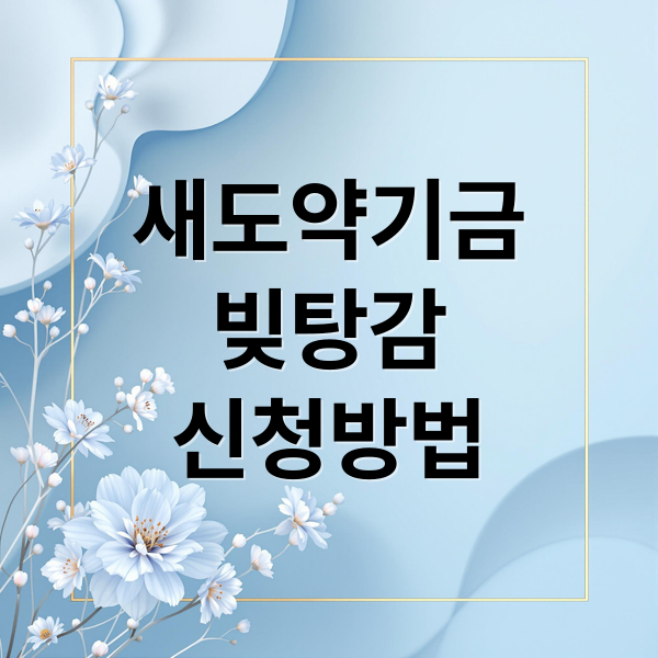 새도약기금
빚탕감
신청방법 (새도약기금 대상자 신청 방법)