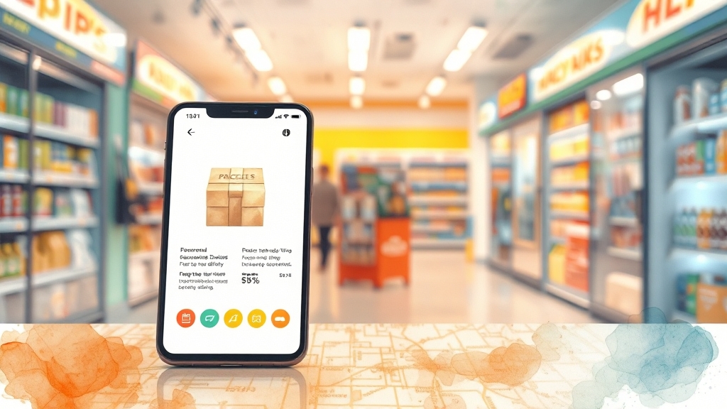택배, 앱으로 더 편하게! (watercolor 스타일)