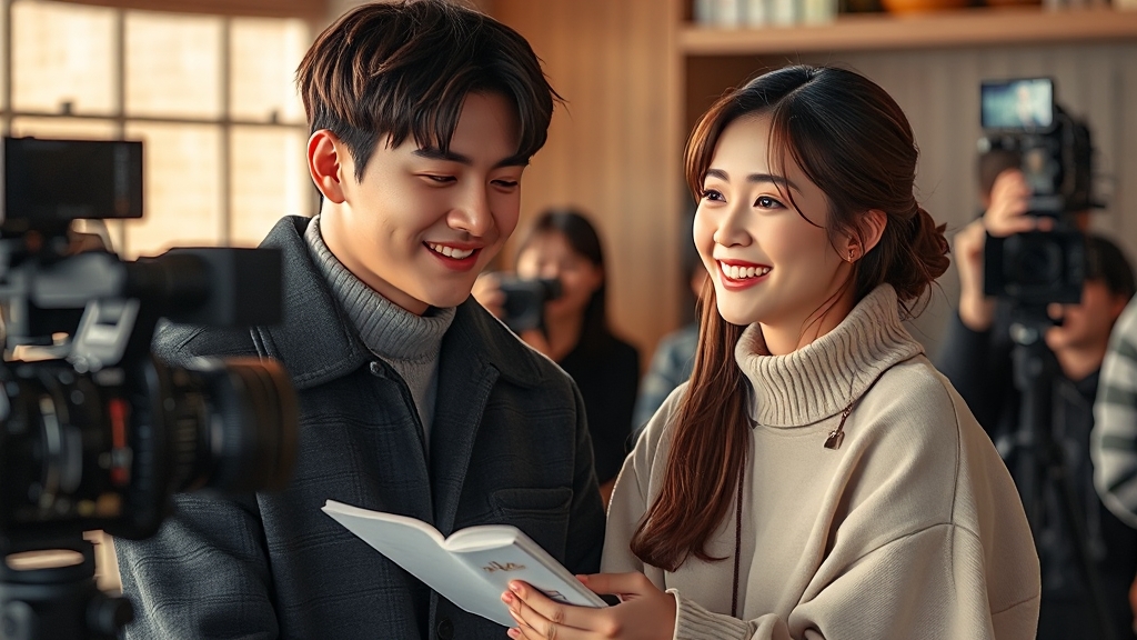 드라마 제작 비하인드 스토리 (realistic 스타일)