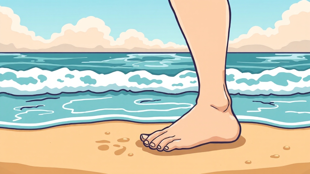 맨발 걷기의 효과 (cartoon 스타일)