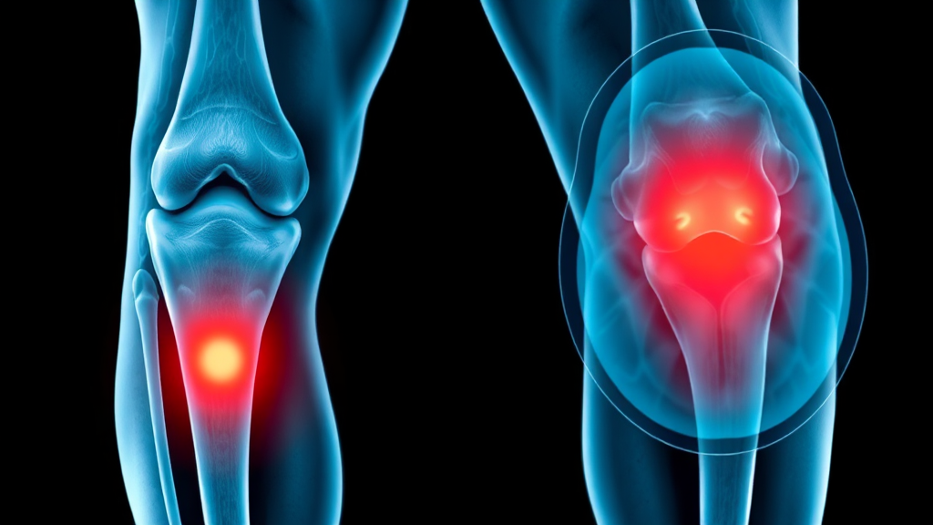 무릎 통증 진단 방법 (realistic 스타일)