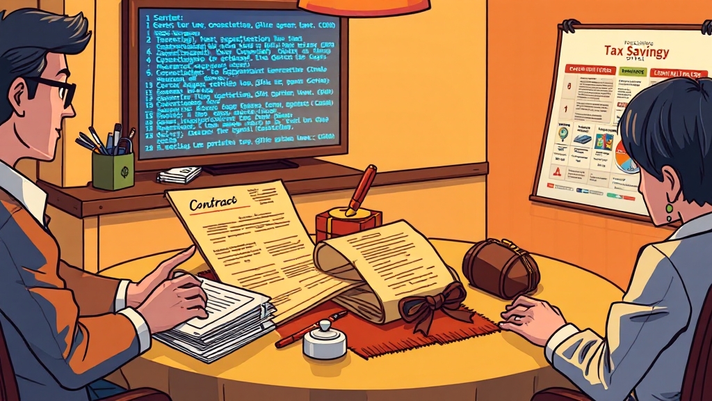 상속세 절세 핵심 전략 (cartoon 스타일)