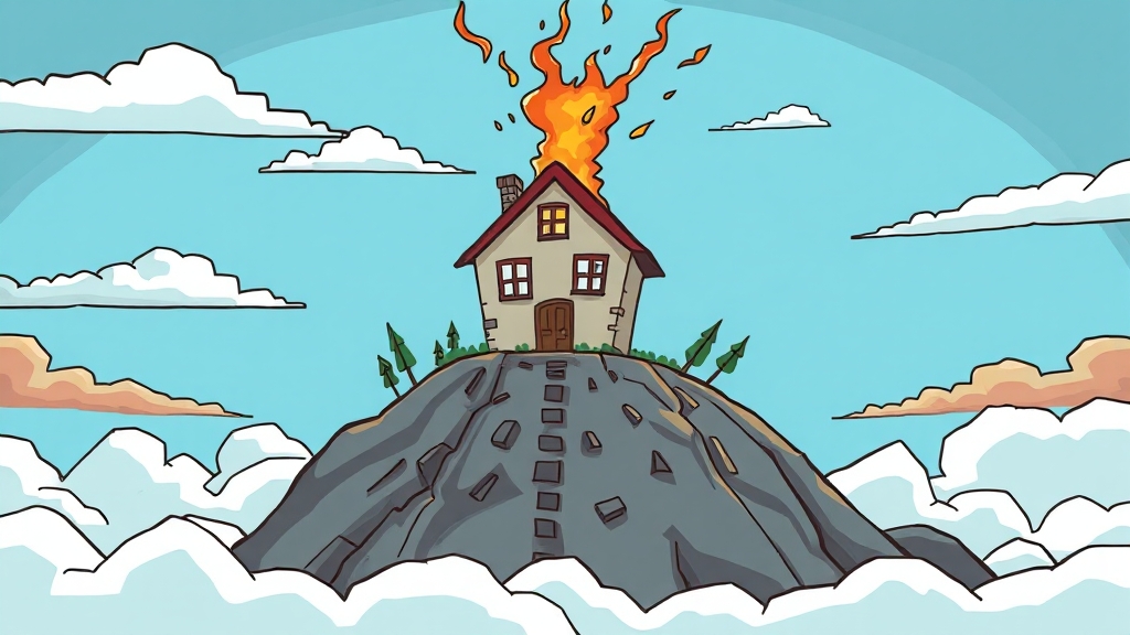 금리 인상과 상환 부담 증가 (cartoon 스타일)